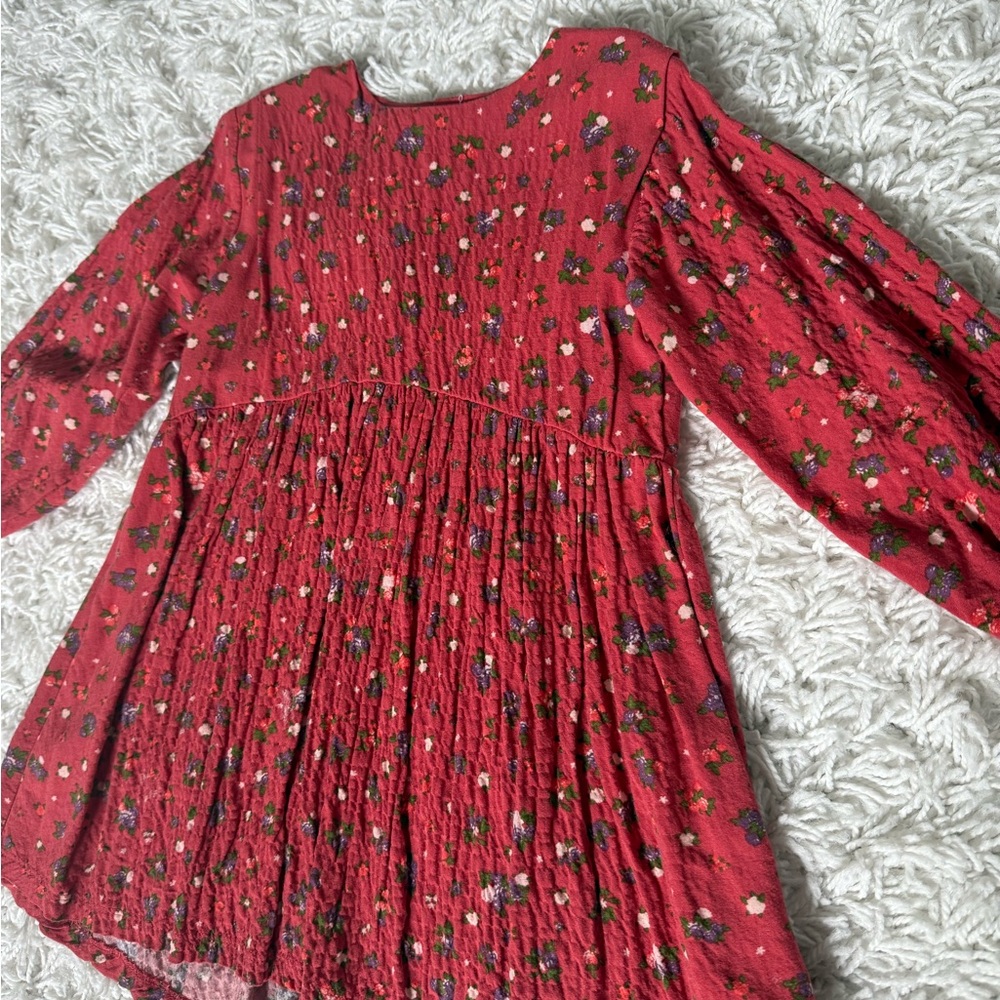 Zara Red Floral Kids Dress